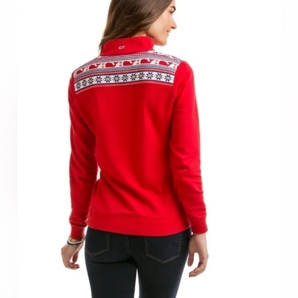 Vineyard Vines 1/4 Zip Pullover Nordic Logo
Red oversized Sweatshirt - Picture 10 of 15